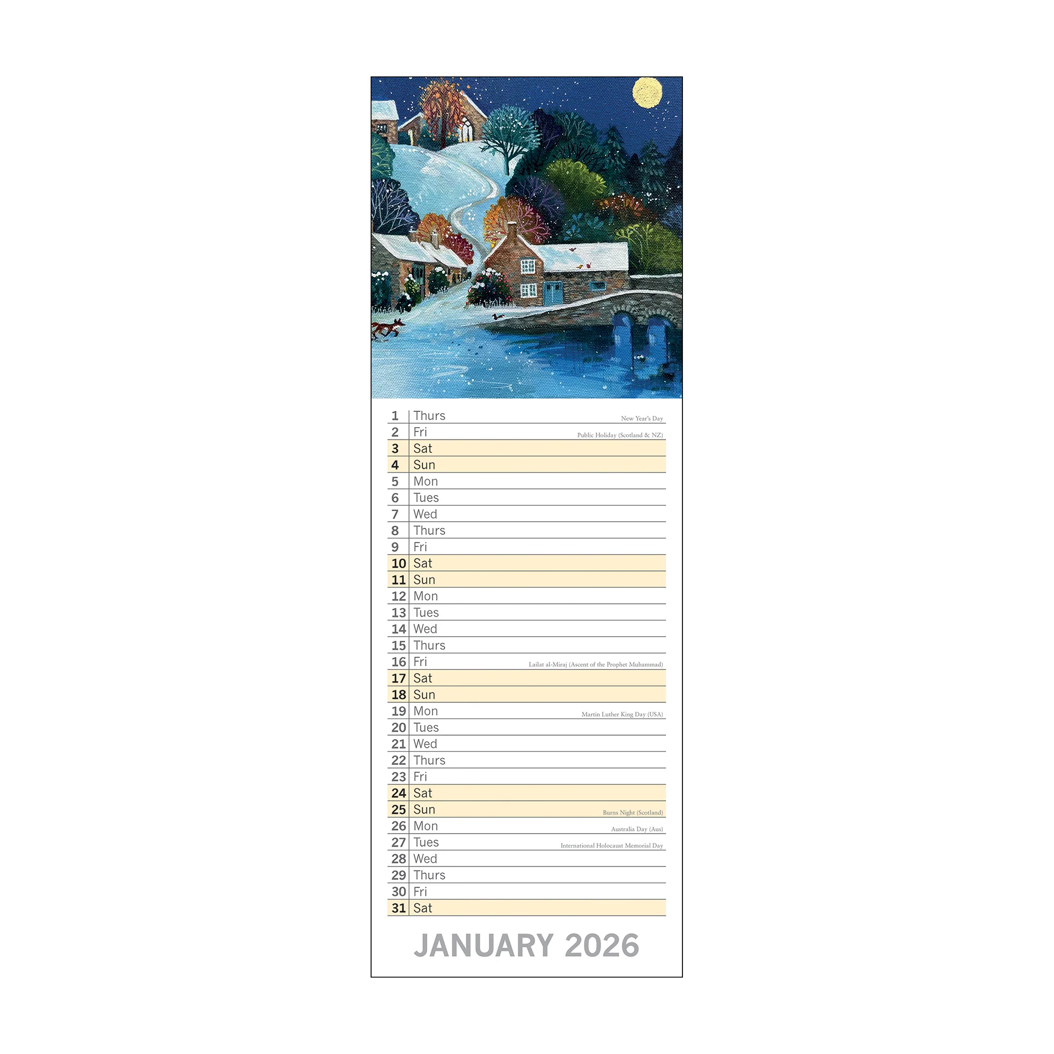 2026 Slimline Calendar  A Country Stroll - Image 3
