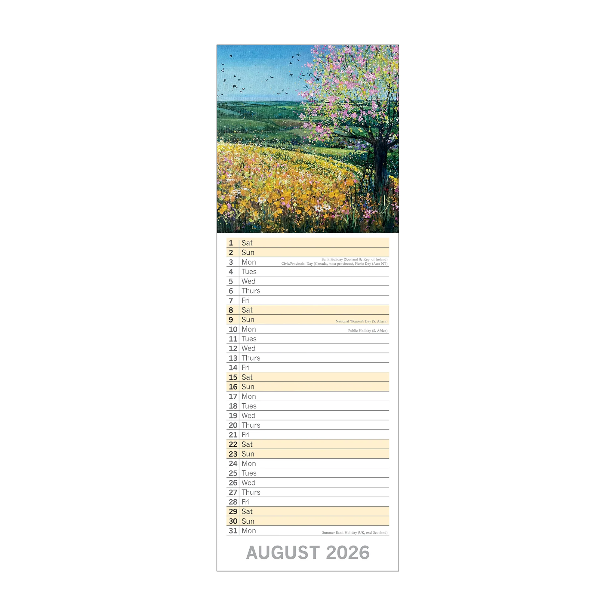 2026 Slimline Calendar  A Country Stroll - Image 4
