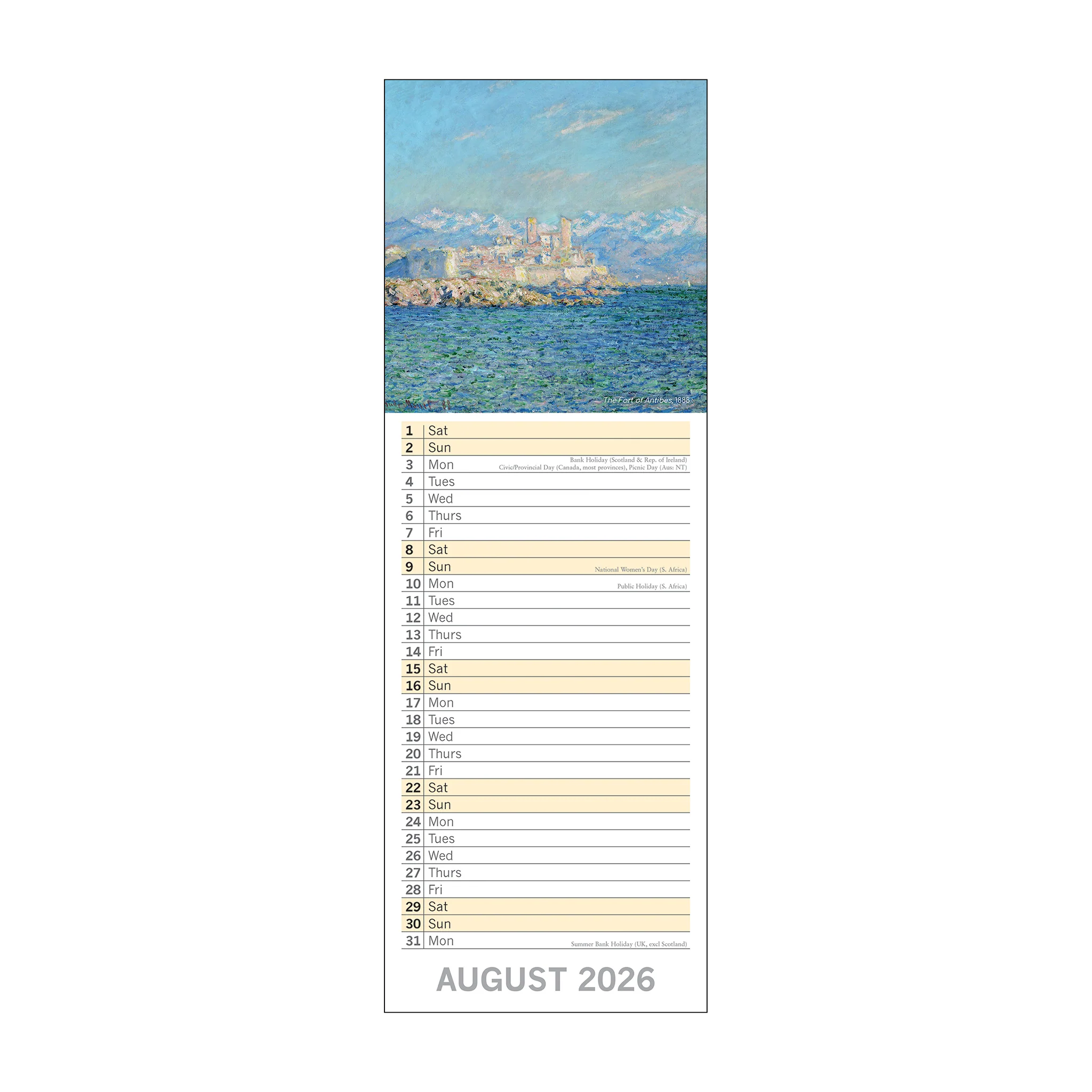 2026 Slimline Calendar Monet - Image 4
