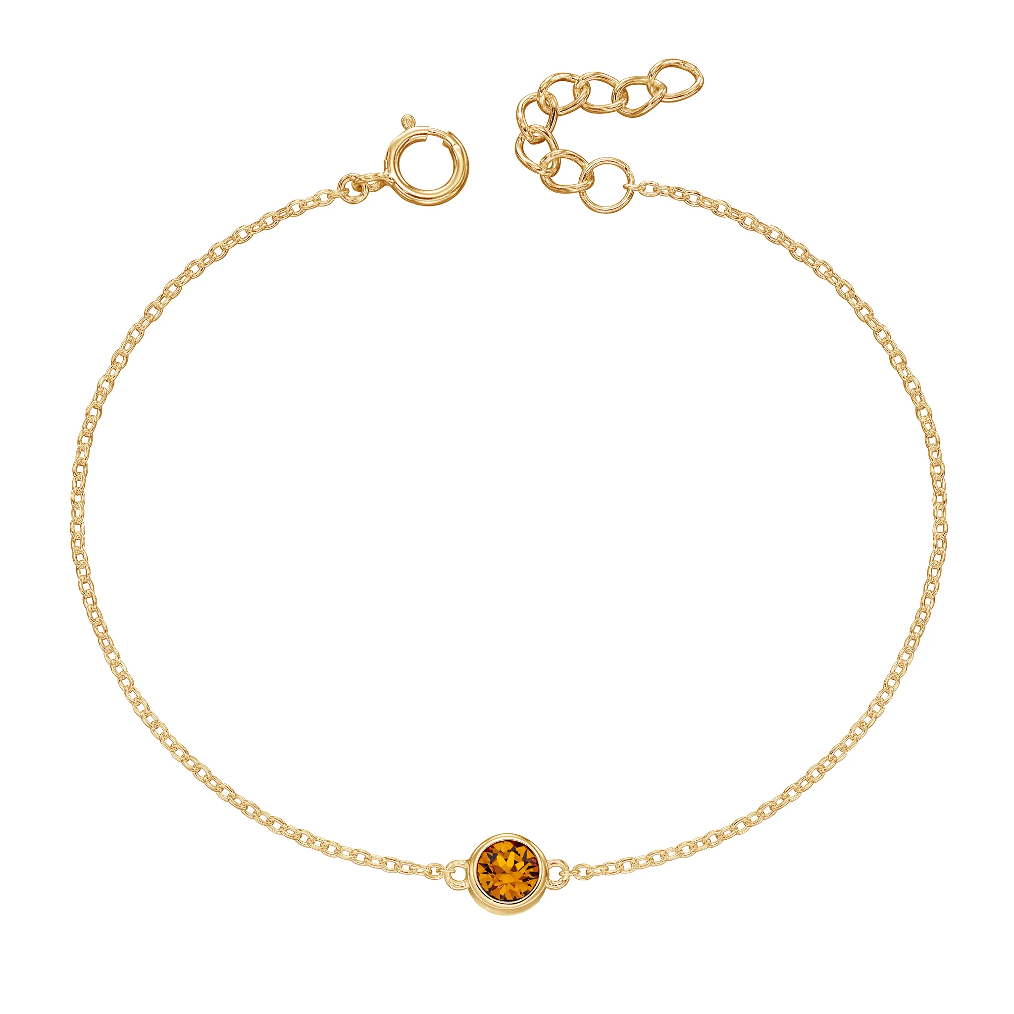 Gold bracelet with crystal birthstone with gift box - Image 11
