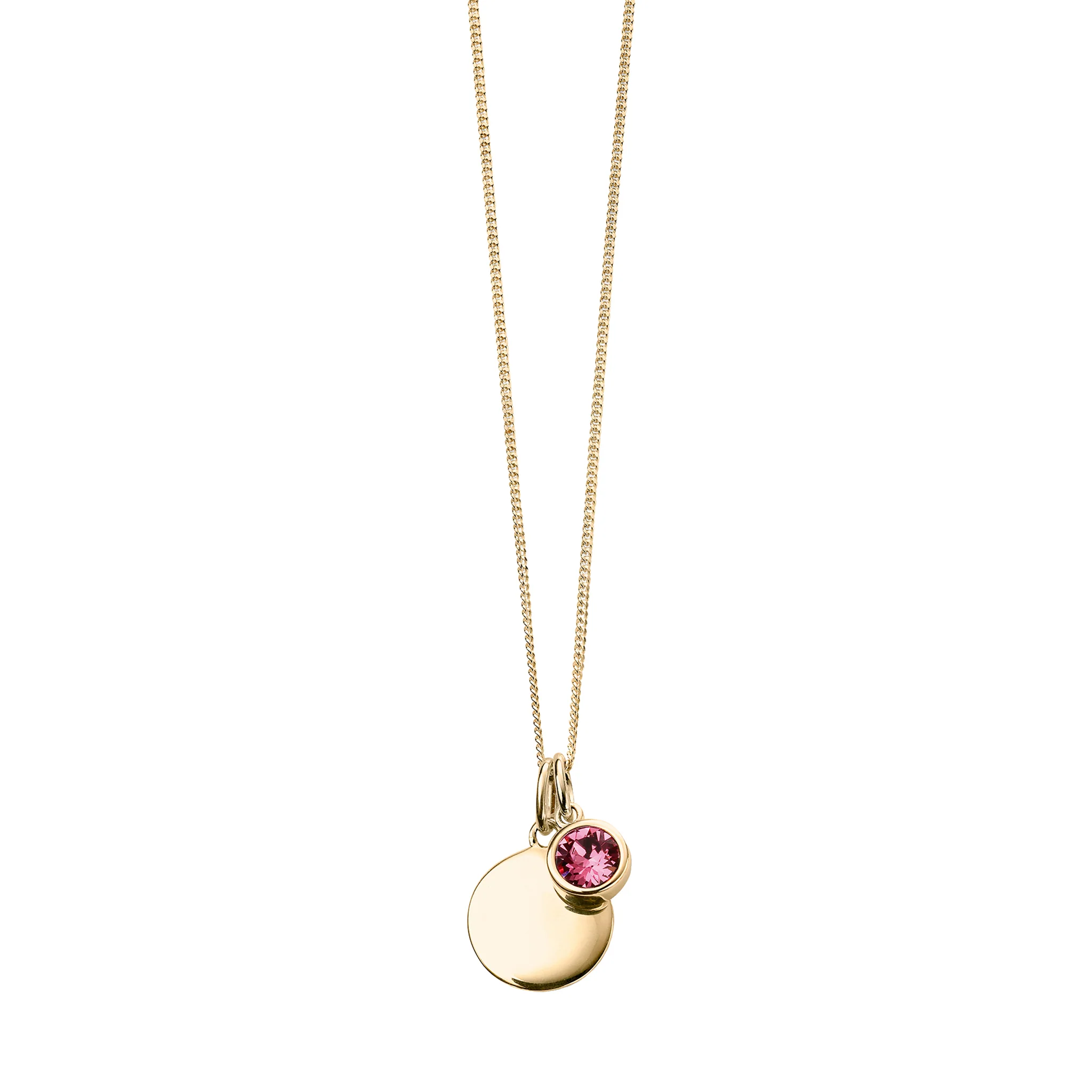 Gold necklace with crystal birthstone with gift box - Image 10