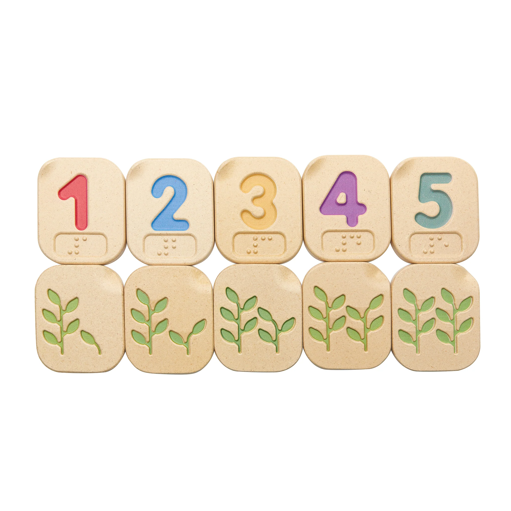Plan Toys braille wooden number blocks 1-10 - Image 2