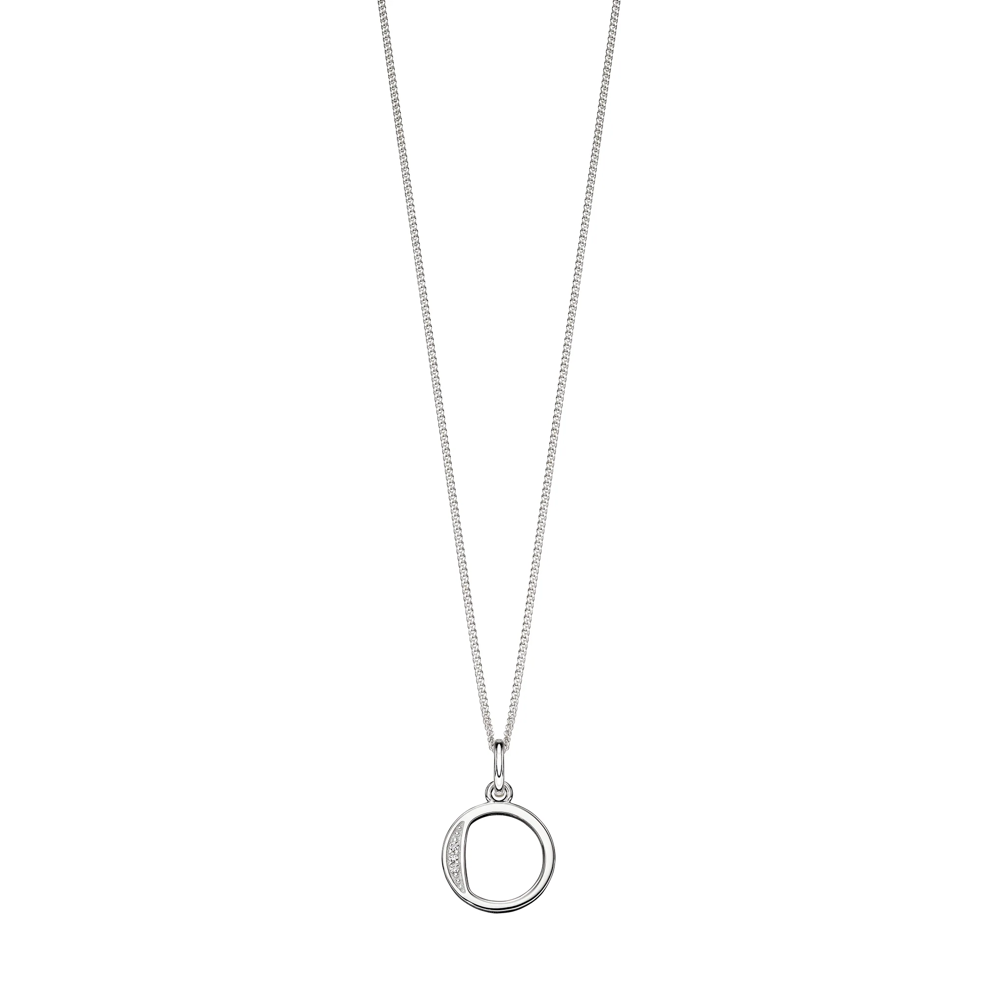 Silver Cubic zirconia initial Pendant and chain with gift box - Image 15