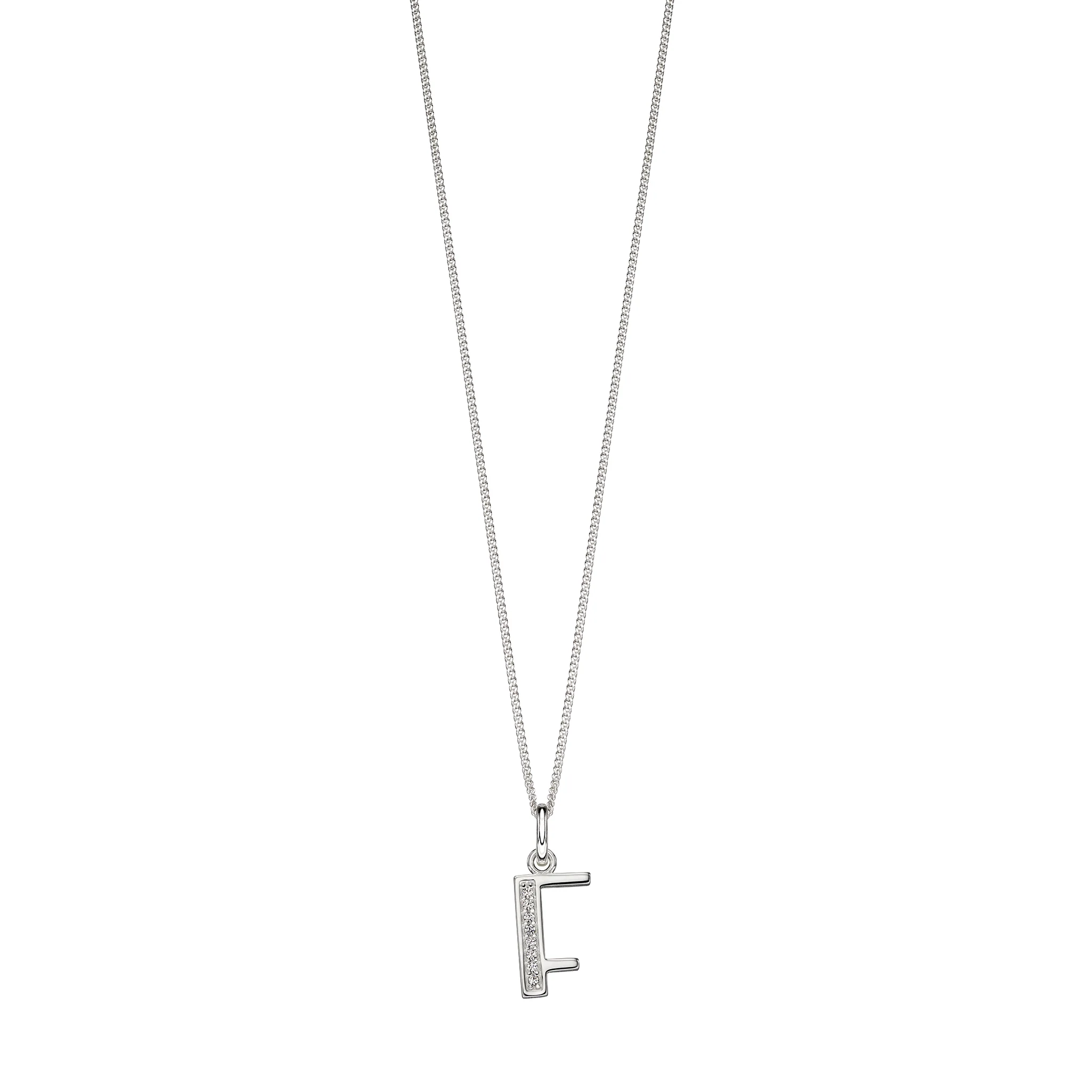 Silver Cubic zirconia initial Pendant and chain with gift box - Image 6