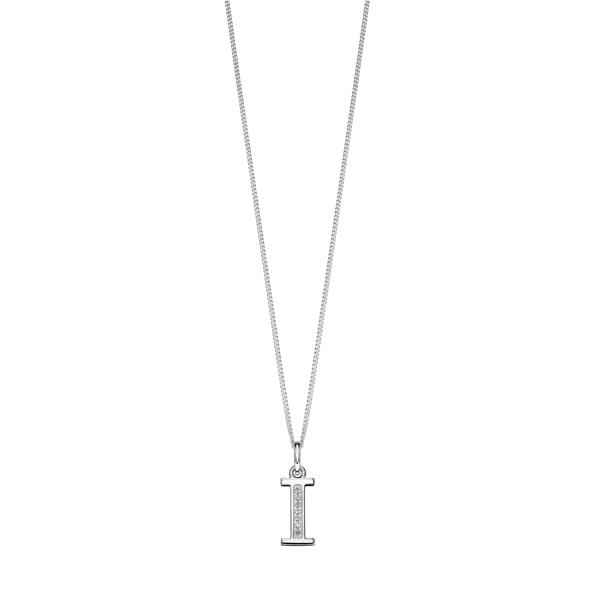 Silver Cubic zirconia initial Pendant and chain with gift box - Image 9