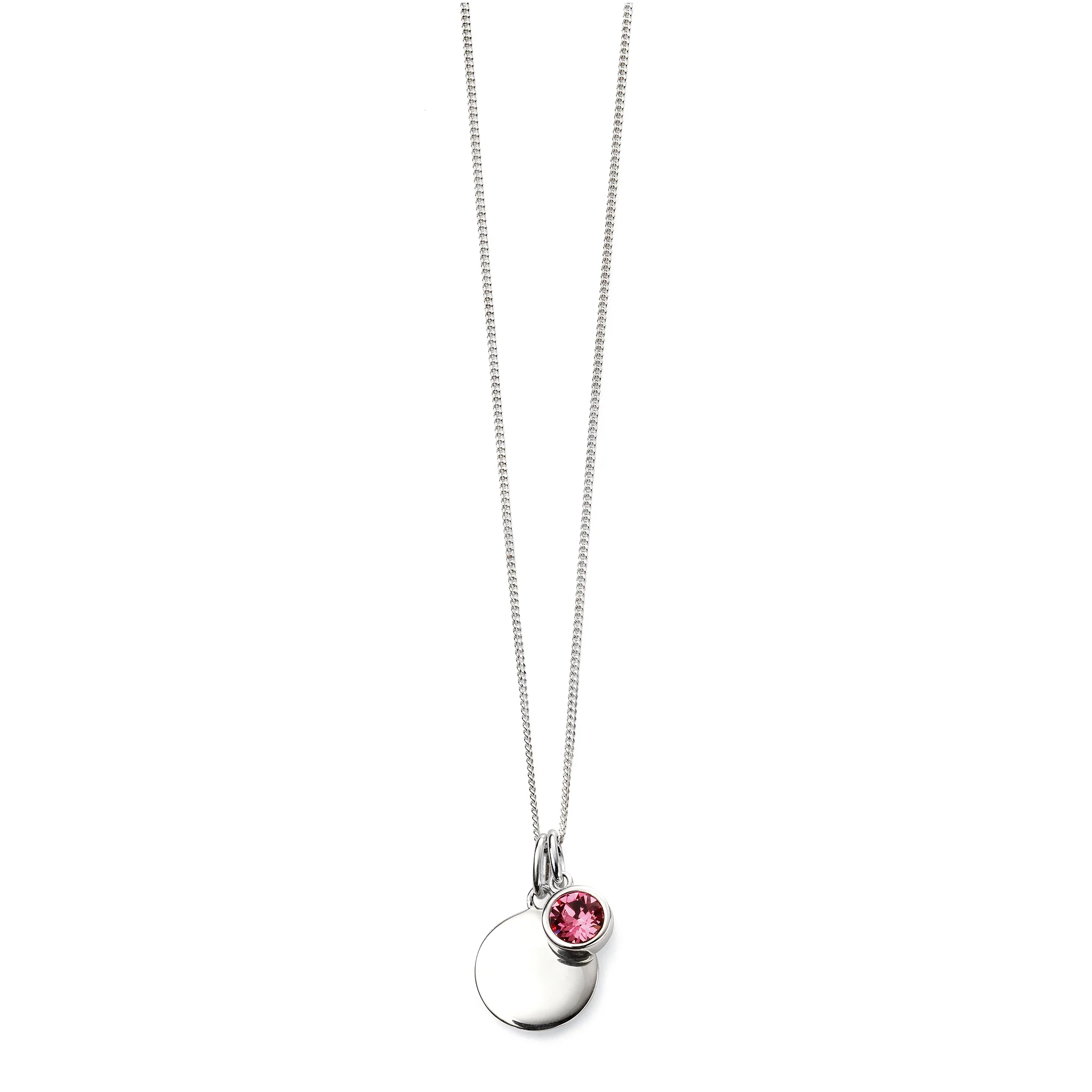 Silver necklace with crystal birthstone with gift box - Image 10