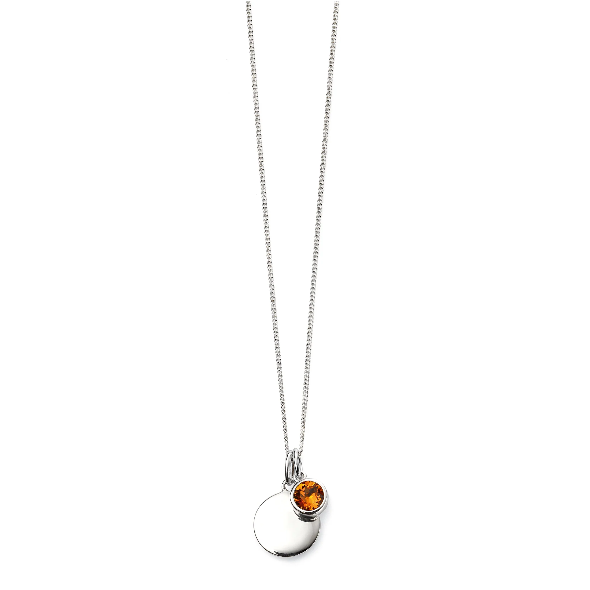 Silver necklace with crystal birthstone with gift box - Image 11