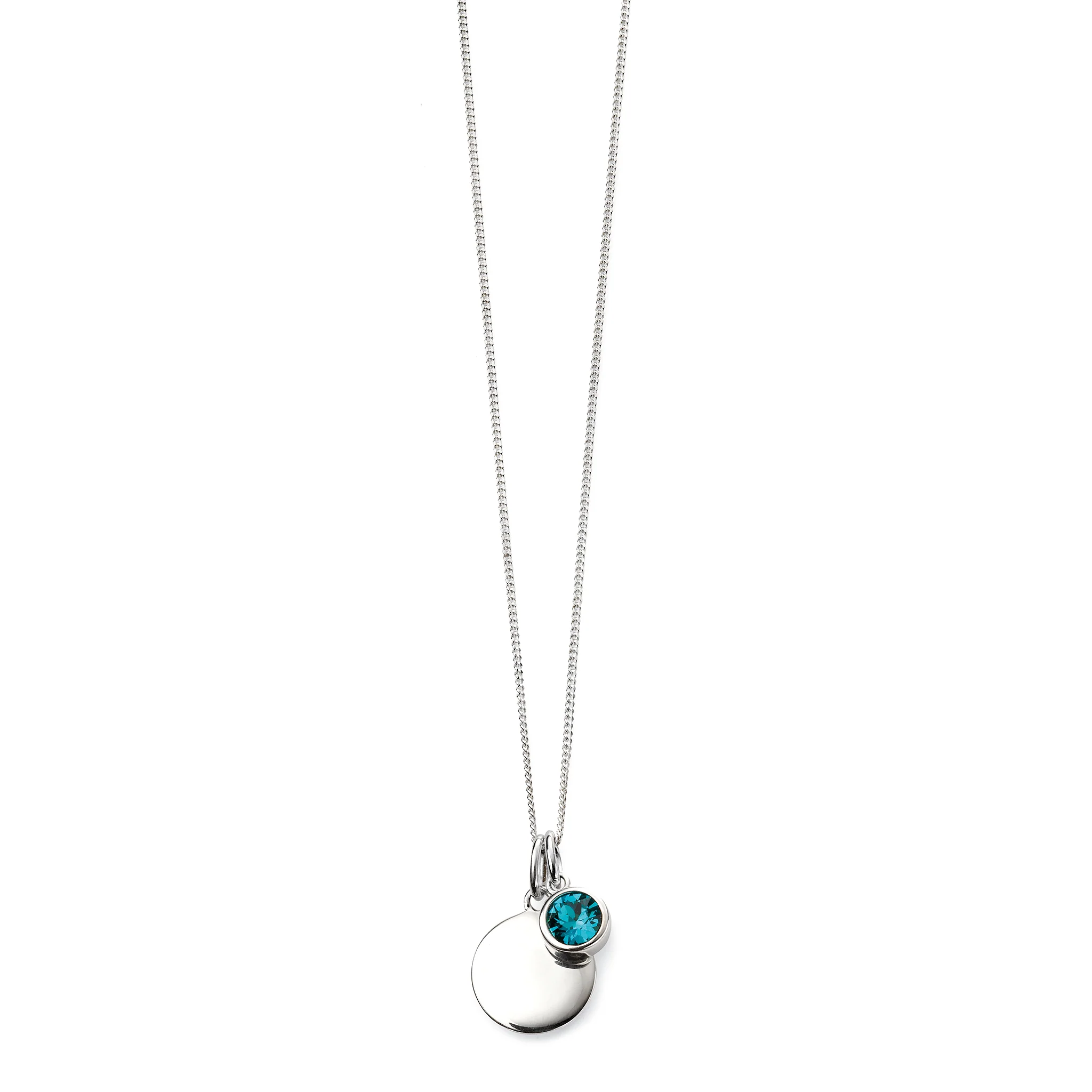 Silver necklace with crystal birthstone with gift box - Image 12