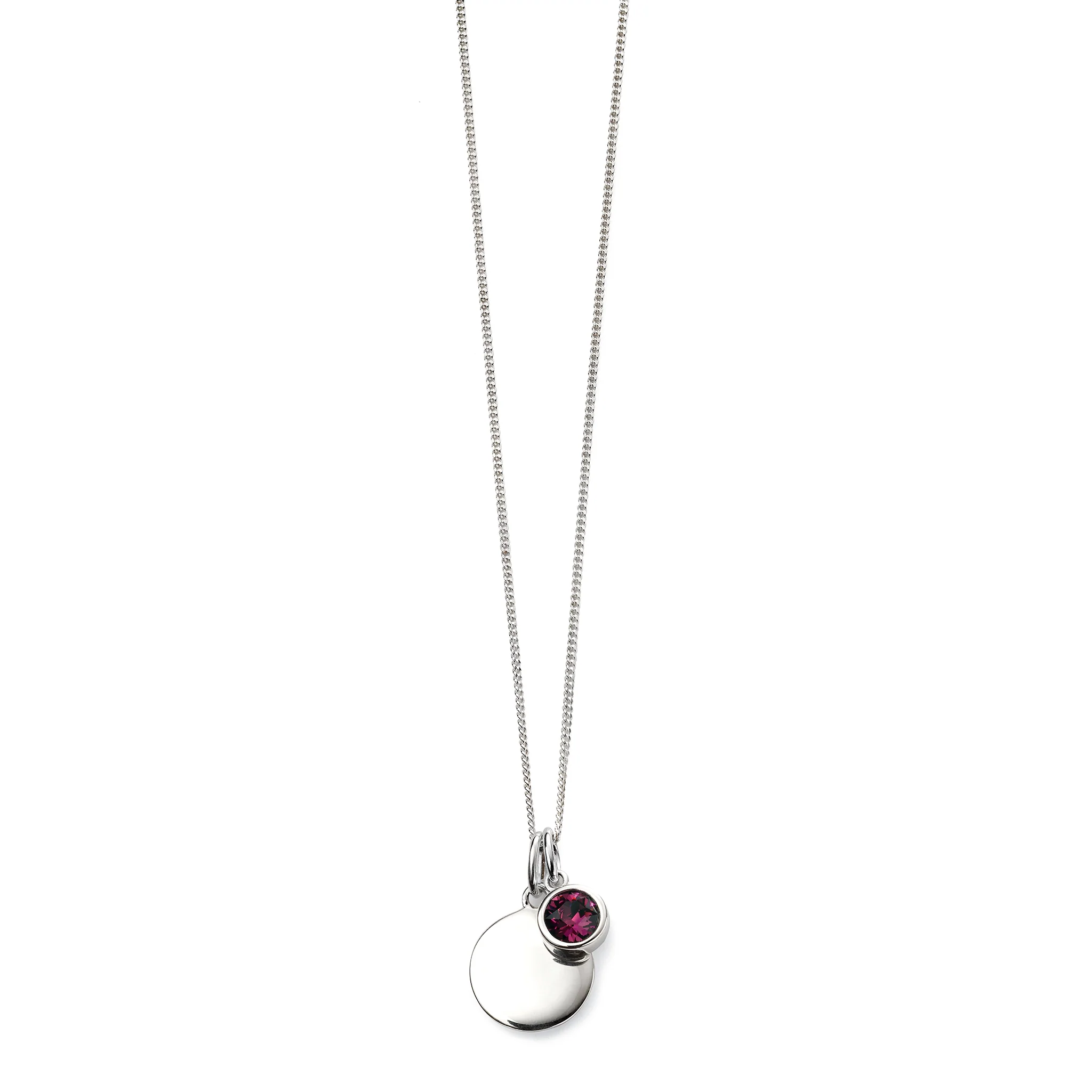 Silver necklace with crystal birthstone with gift box - Image 2