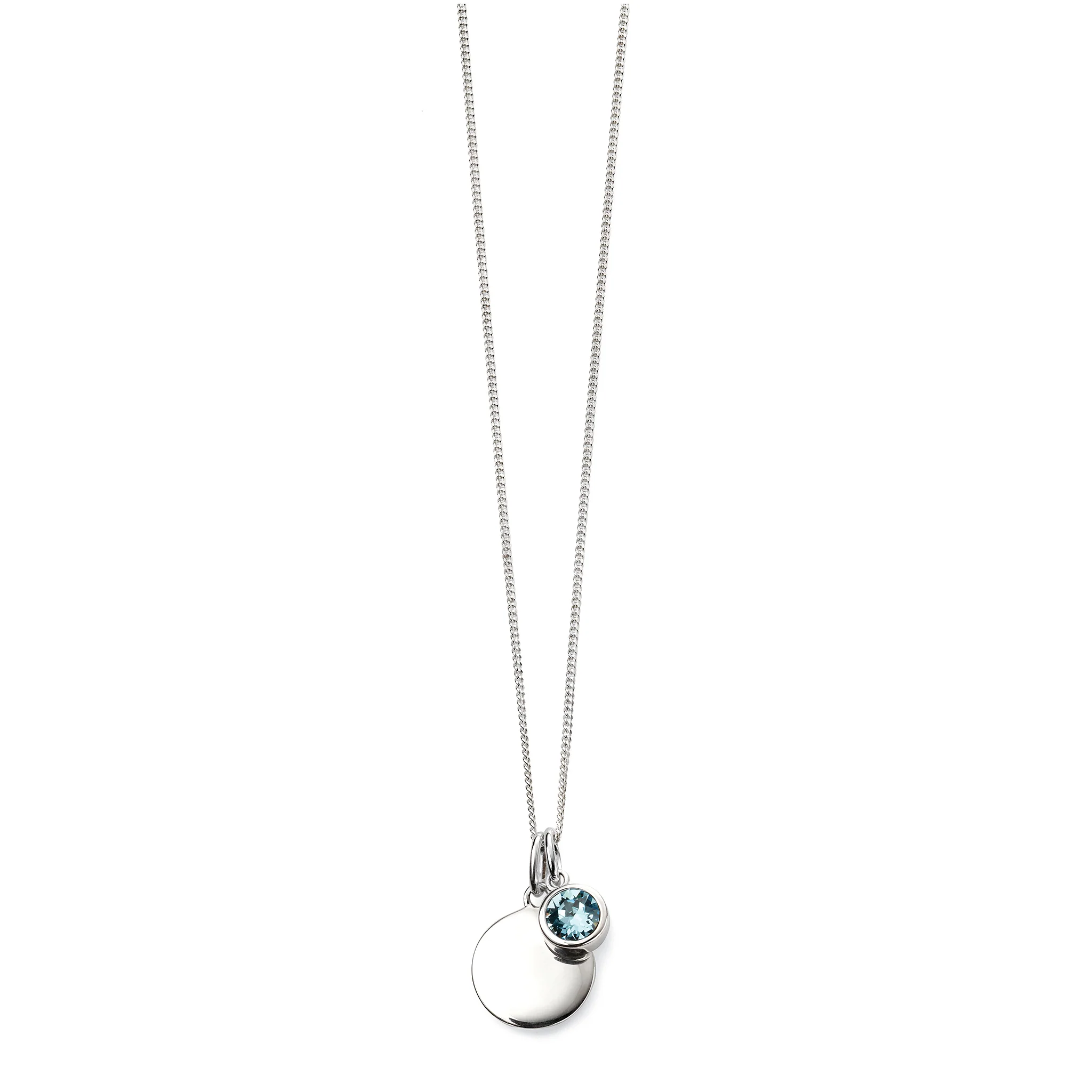 Silver necklace with crystal birthstone with gift box - Image 3