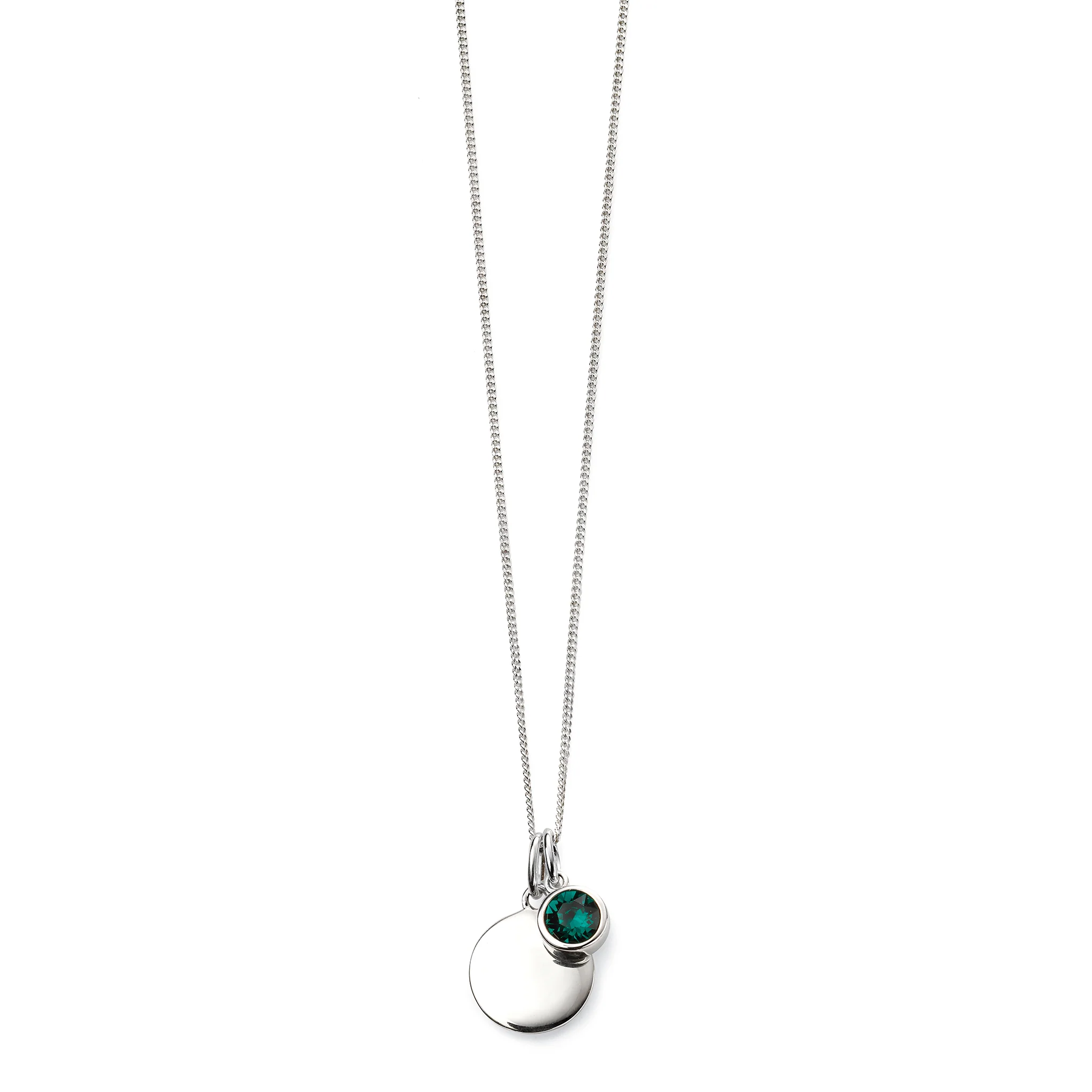 Silver necklace with crystal birthstone with gift box - Image 5