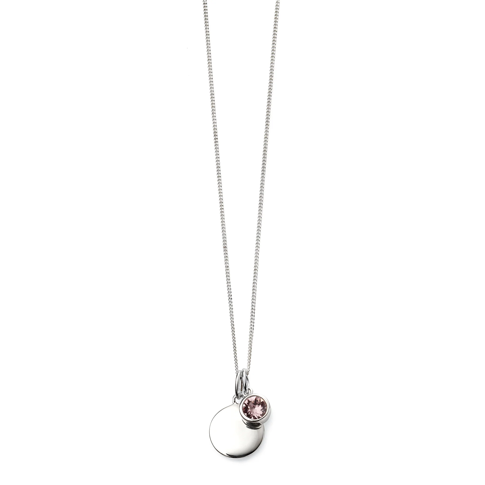 Silver necklace with crystal birthstone with gift box - Image 6