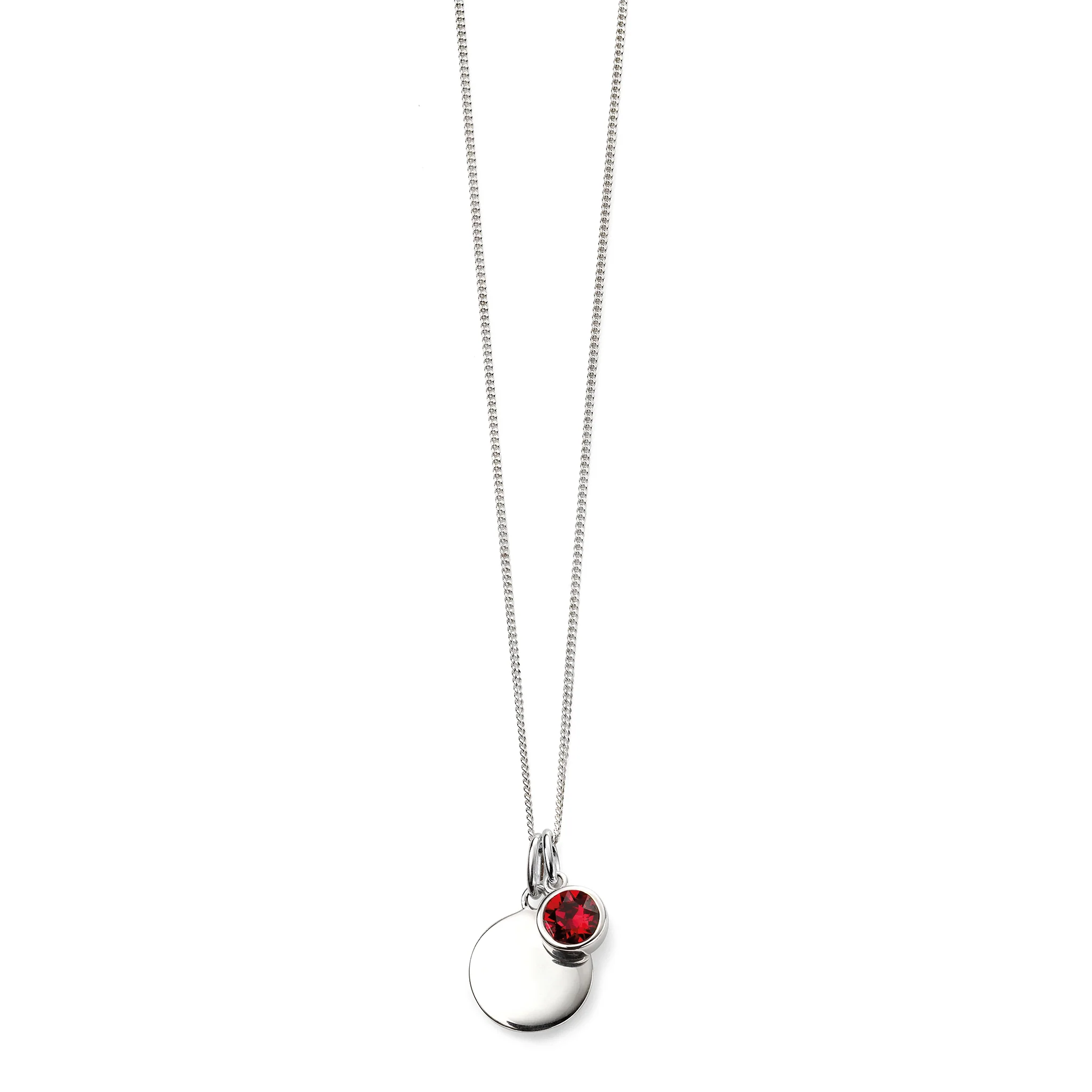 Silver necklace with crystal birthstone with gift box - Image 7