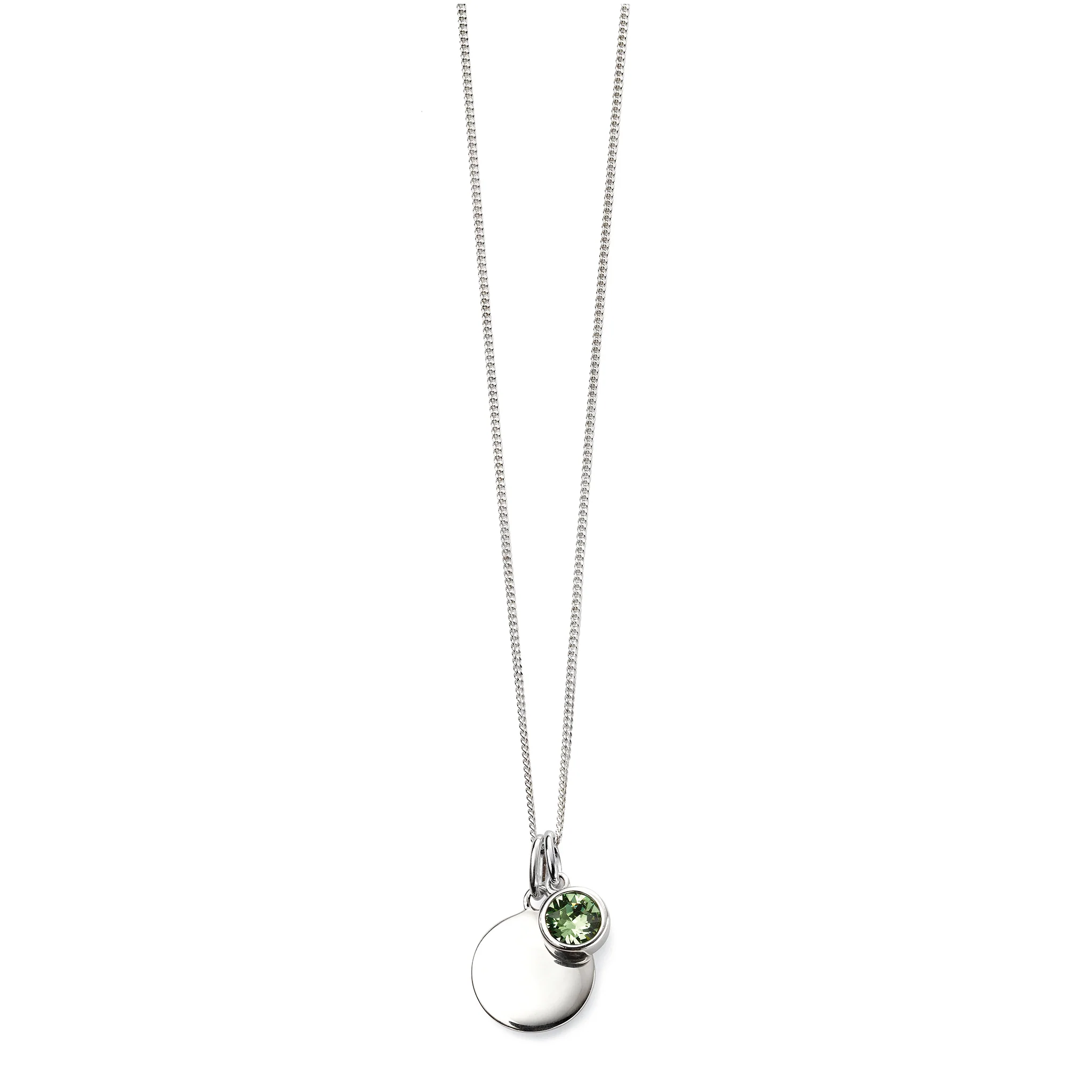 Silver necklace with crystal birthstone with gift box - Image 8