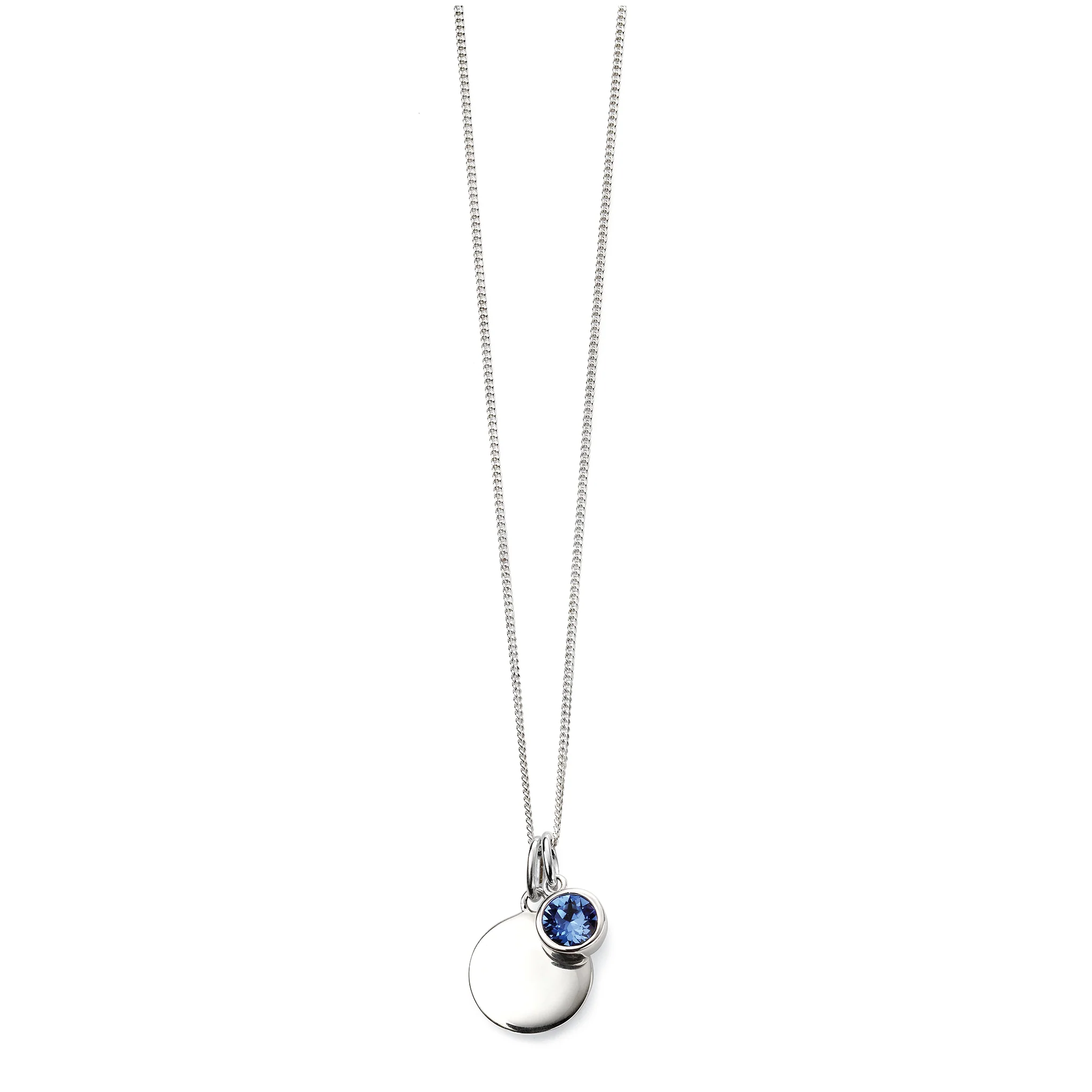 Silver necklace with crystal birthstone with gift box - Image 9