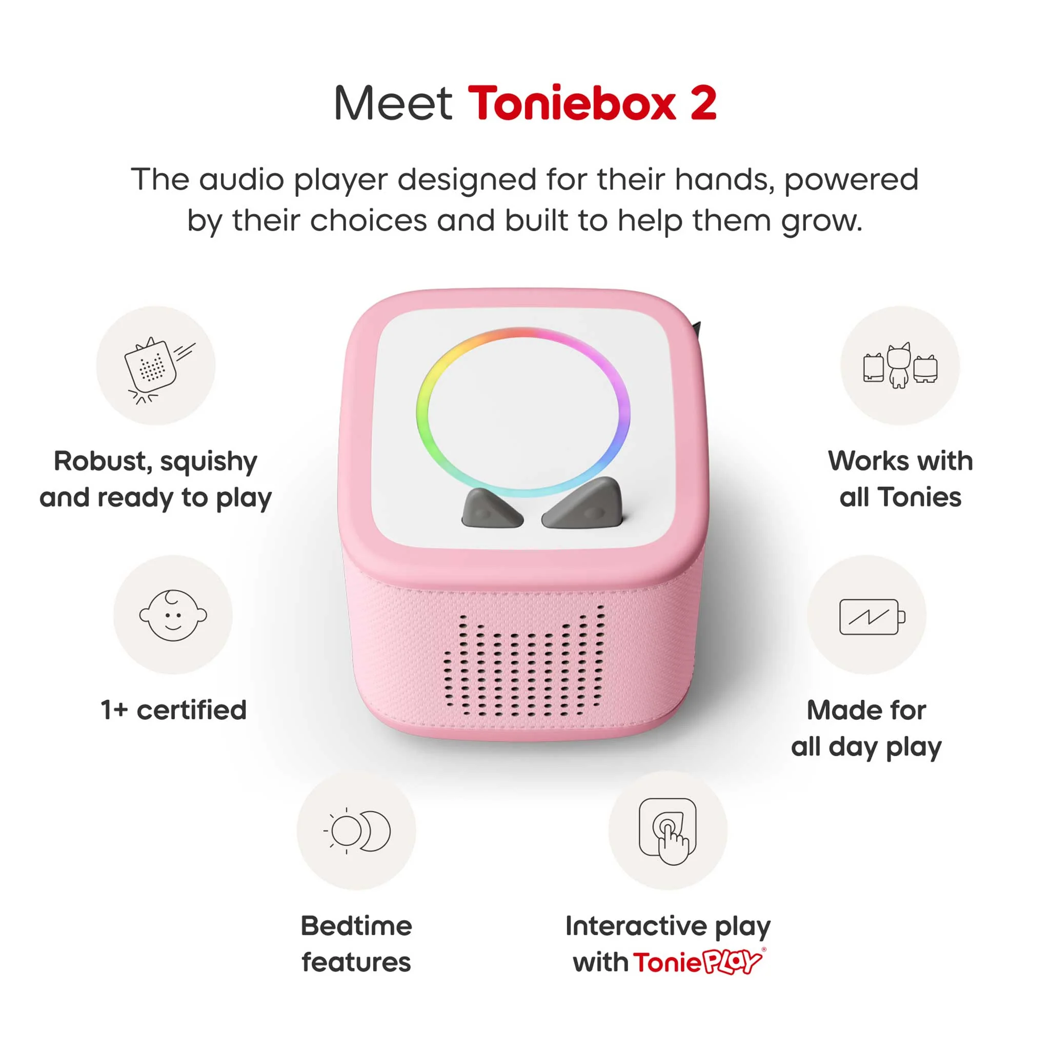 Toniebox 2 Cloud Pink Starter Set With Creative Tonie Rubie - Image 4