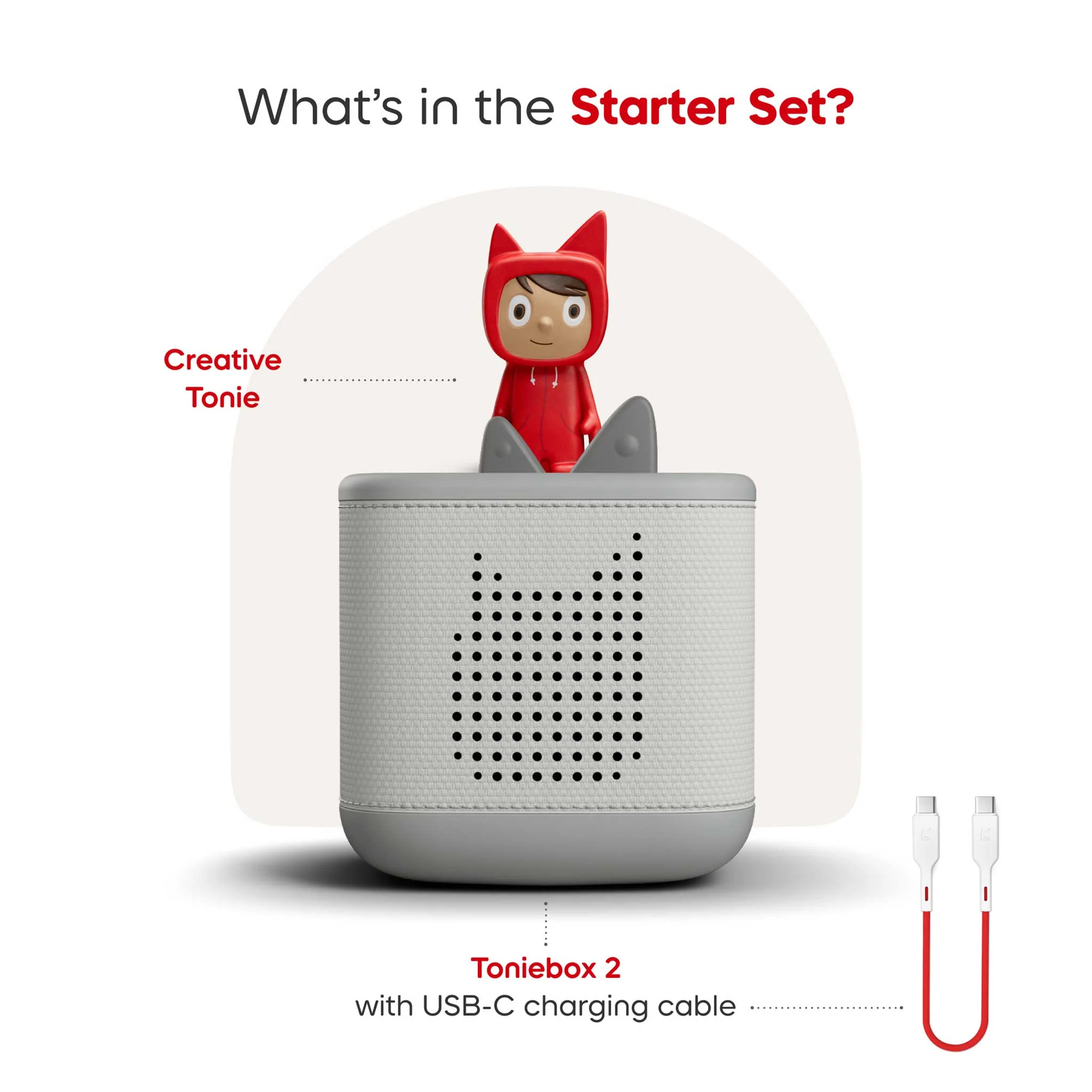 Toniebox 2 Moon Grey Starter Set With Creative Tonie Rubie - Image 3