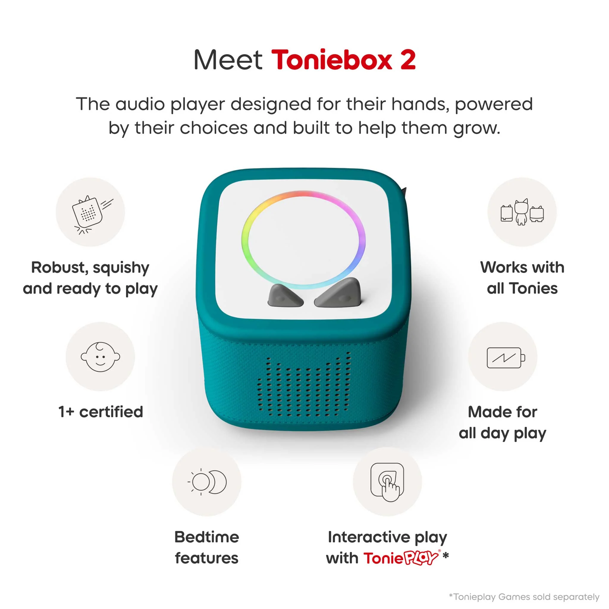 Toniebox 2 Tropical Teal Starter Set With Creative Tonie Rubie - Image 4