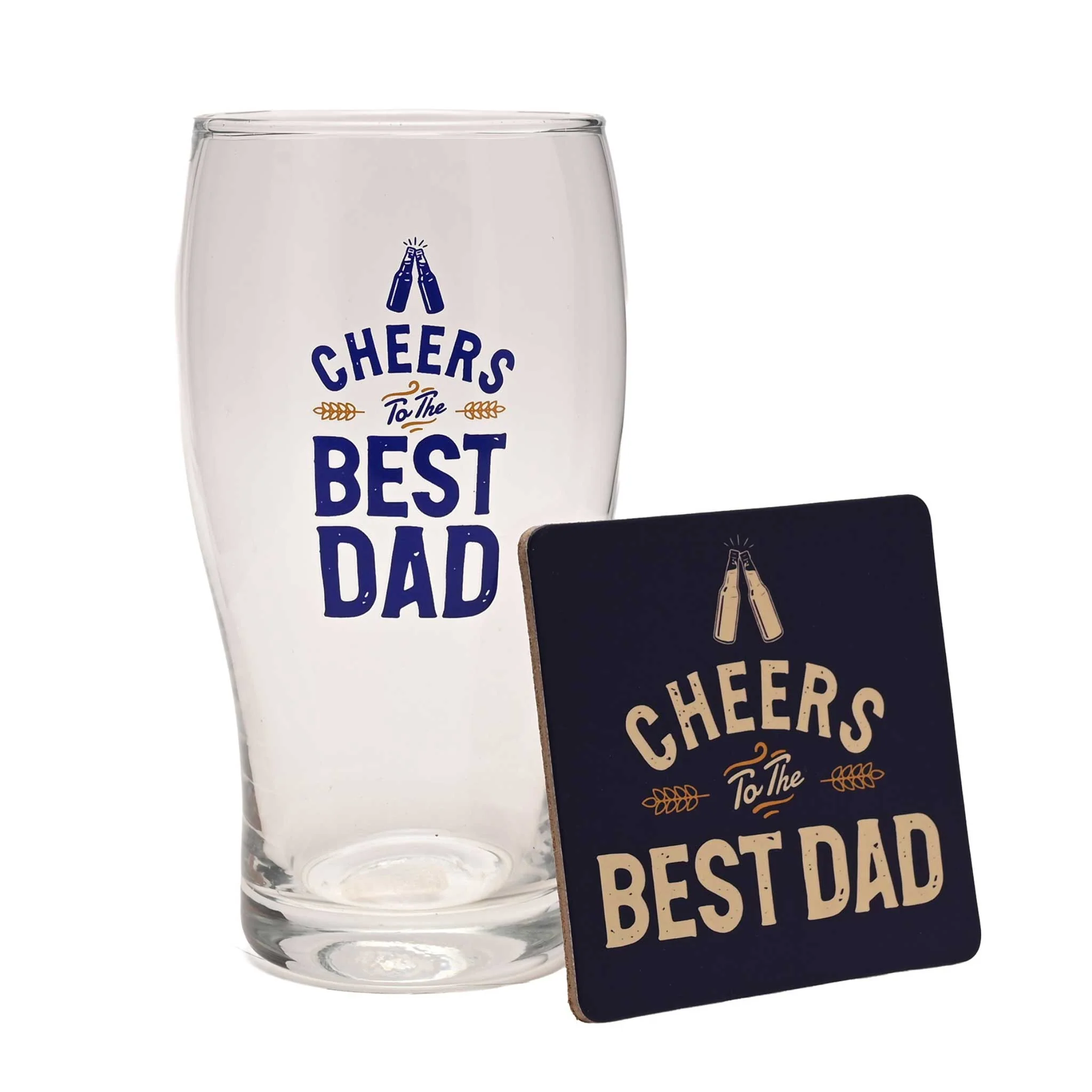 Well Crafted Pint Glass and Coaster Set – Dad