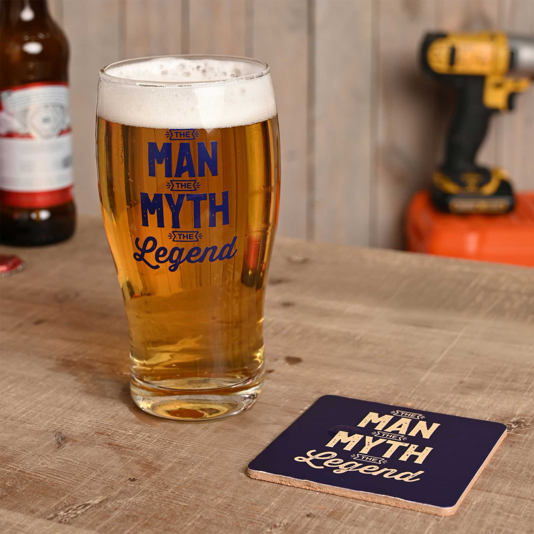 Well Crafted Pint Glass and Coaster Set – The Legend - Image 2